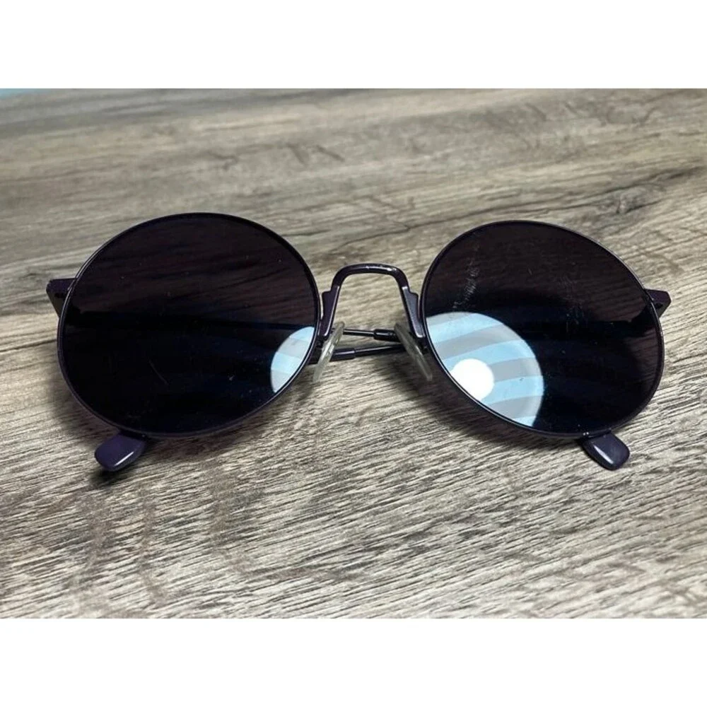 Fendi Women Sunglasses PurpleMetal Frame Round Eyewear Waves Made in Italy
